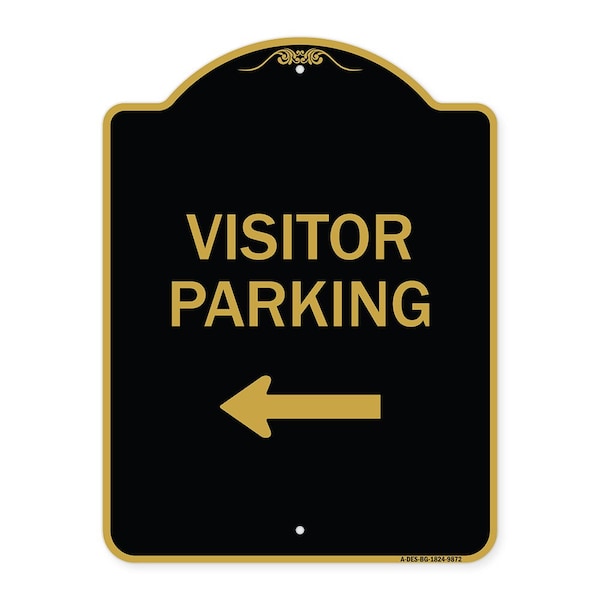 Signmission Designer Series-Visitor Parking 1, Black & Gold Heavy-Gauge Aluminum, 24" x 18", BG-1824-9872 A-DES-BG-1824-9872 - main